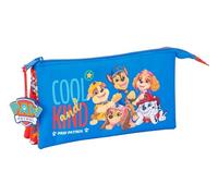 Safta Paw Patrol Cool - Portatodo Triple, Estuche Infantil, Estuche Niño, Ideal para Niños en Edad Escolar, Cómodo y Versátil, Calidad y Resistencia, 22x3x12 cm