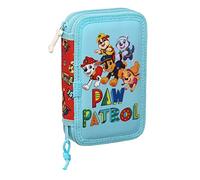 Safta Paw Patrol Funday - Estuche Escolar Niño, Estuche con Colores, con 28 Útiles Incluidos, Ideal para Niños, Cómodo y Versátil, Calidad y Resistencia, 12.5x4x19.5 cm, Color Rojo y Azul Claro