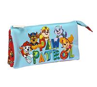 PAW PATROL Funday - Portatodo Triple, Estuche Infantil, Estuche Niño, Ideal para Niños de 5 a 14 Años, Cómodo y Versátil, Calidad y Resistencia, 22x3x12 cm, Color Rojo y azul claro