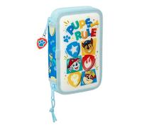 Plumier escolar safta doble pequeño 28 piezas paw patrol pups rule 195x125x40 mm