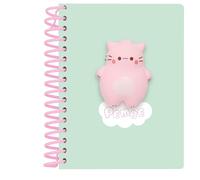 PEMBE THE PINK CAT - Bloc de Notas Frontal, Libreta, Cuadernos, Ideal para Niños en Edad Escolar, Cómodo y Versátil, Calidad y Resistencia, 13.5x1.9x17.9 cm