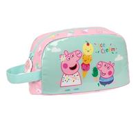 Safta PEPPA PIG ICE CREAM - Porta Desayunos Térmico, Termo, Portatodo, Calidad y Máxima Resistencia, Porta Comida, Recreo, 21.5x6.5x12 cm, Color Rosa Claro/Verde Menta