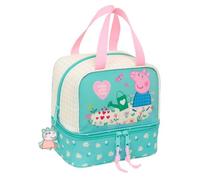 Safta PEPPA PIG PRETTY FLOWERS - Portameriendas Termo, Portatodo, Calidad y Máxima Resistencia, Porta Comida, Recreo, Merienda y Desayuno, 20x15x20 cm