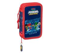 Safta PJMASKS Ready - Estuche Escolar Niño, Estuche con Colores, con 28 Útiles Incluidos, Ideal para Niños de 5 a 14 Años, Cómodo y Versátil, Calidad y Resistencia, 12.5x4x19.5 cm, Color Azul Marino