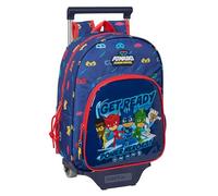 Safta PJMASKS READY - Mochila Infantil con Carro 705, Ideal para Niños de Diferentes Edades, Cómoda y Versátil, Calidad y Resistencia, 26x11x34 cm, Color Azul marino