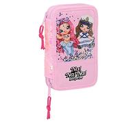 Safta-Plumier Doble Pqño 28 Pcs Nanana Sparkles 12,5X19,5X4Cm, Multicolor (412264854)