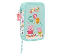 Safta-Plumier Doble Pqño 28 Pcs Peppa Pig Cosy Corner 12,5X19,5X4Cm, Multicolor (412290854)
