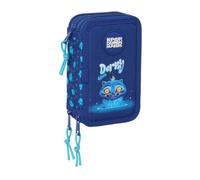 Safta | Plumier Escolar 3 Cremalleras K-Pop Demon Hunters 12,5x5,5x19,5 cm | Tejido poliéster con costuras rematadas, ideal para el colegio, vuelta al cole, licencia oficial K-Pop Demon Hunters Derpy