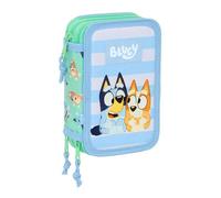 Safta Estuche escolar BLUEY Sisters 37 útiles incluidos, infantil 5-14 años, 12,5x5,5x19,5 cm