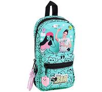 Safta - Plumier Mochila con 4 Estuches y Útiles de Bia, 120x50x230mm, Multicolor (Verde Turquesa)