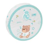 Safta | Plumier Redondo Real Madrid Preescolar Blanca 18 Piezas, Estuche Escolar Infantil con 1 Compartimento y Cremallera, Incluye 6 Colorines Grandes, 8 Rotuladores, Lápiz, Medidas 21x3,5 cm