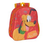 Safta Mochila escolar PLUTO - Diseño 3D, adaptable a carro, 27x10x33 cm, Naranja