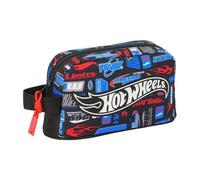 Safta | Portadesayunos Térmico Hot Wheels, Bolsa de Almuerzo Escolar Infantil con Interior Forrado de Aluminio Frío-Calor, Compartimento con Cremallera, Asa Lateral de Mano, Medidas 21,5x6,5x12 cm