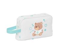 Safta | Portadesayunos Térmico Real Madrid Preescolar Blanca, Bolsa Almuerzo Infantil con Interior Forrado de Aluminio Frío-Calor, Compartimento con Cremallera y Asa Lateral, Medidas 21,5x6,5x12 cm