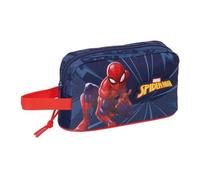 Safta | Portadesayunos Térmico Spider-Man, Bolsa Almuerzo Escolar Infantil con Interior Forrado de Aluminio Frío-Calor, Compartimento con Cremallera y Asa Lateral, Medidas 21,5x6,5x12 cm