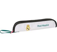 Safta - Portaflautas para Colegio Real Madrid 1ª Equip 26/27, 37x2x8 cm | Funda flauta escolar, interor acolchado, espacio para varilla de limpieza, resistente a caídas