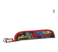 SAFTA Portaflautas spiderman - Portaflautas con Diseño Único y Licencia Oficial - Portaflautas Interior acolchado Alojamiento interior para la varilla de limpieza - Portaflautas Asa de mano en la