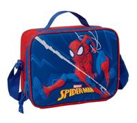 Safta | Portameriendas Nevera Infantil Spider-Man Marvel 3D Termoconformado, Compartimento Frontal con Cremallera y Doble Tirador, Interior Forrado de Aluminio Frío-Calor, Medidas 25x9x19,5 cm