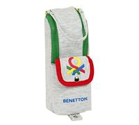 Safta Benetton Pop - Portatodo con Asa, Estuche Infantil, Estuche Niño, Ideal para Niños de 5 a 14 Años, Cómodo y Versátil, Calidad y Resistencia, 6x21x6 cm, Color Gris