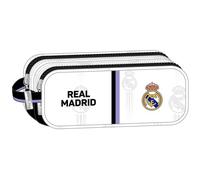 Safta, Portatodo Doble de Real Madrid 1ª Equipación 22/23, 210x60x80 mm Unisex niños, Negra y Blanca, Estándar