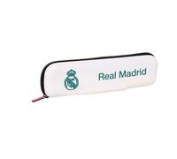 Safta | Portatodo Estrecho Real Madrid Equipación 26/27, Silicona Fácil Limpieza, Estuche Escolar Juvenil con Compartimento Único y Cremallera, Estuche Silicona, Medidas 20x2x5.5 cm
