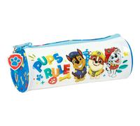 SAFTA PORTATODO REDONDO PAW PATROL "PUPS RULE" - Portatodo Licencia Oficial - Diseño Compacto - Ideal para Escuela y Oficina - Material Resistente - Cierre Seguro