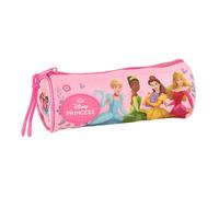 SAFTA | Portatodo Redondo Princesas Disney Portatodo Escolar Infantil Rosa con Cremallera y Tirador Fácil Apertura, Estuche Organizador para Lápices y Bolígrafos, Licencia Oficial, Vuelta al Cole Trip