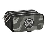 Safta - Portatodo Triple Big, Estuche Infantil, Estuche Niño, Ideal para Niños en Edad Escolar, Cómodo y Versátil, Calidad y Resistencia, 21.5x8x10 cm, Color Negro