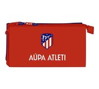 SAFTA, Portatodo Triple de Atlético de Madrid, 220x30x120 mm Unisex niños, Roja y Azul Marino, Estándar