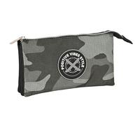 Safta - Portatodo Triple, Estuche Infantil, Estuche Niño, Ideal para Niños en Edad Escolar, Cómodo y Versátil, Calidad y Resistencia, 22x3x12 cm, Color Negro