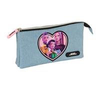 Safta K-Pop Demon Hunters - HUNTR/X - Portatodo Triple, Estuche Infantil, Ideal para Niños en Edad Escolar, Cómodo y Versátil, Resistencia, 22x3x12 cm