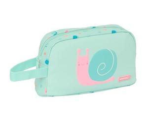 SAFTA Preescolar Caracol - Porta Desayunos Termo, Tejido Reciclable, Portatodo, Calidad y Máxima Resistencia, Porta Comida, Recreo, 21.5x6.5x12 cm, Color Turquesa Claro