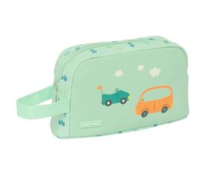 Safta PREESCOLAR COCHES - Porta Desayunos Termo, Tejido Reciclable, Portatodo, Calidad y Máxima Resistencia, Porta Comida, Recreo, 21.5x6.5x12 cm, Color Verde Agua