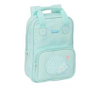 SAFTA Preescolar Erizo - Mochila Infantil, con Asas, Fácil Limpieza, Ideal para Niños de Diferentes Edades, Cómoda y Versátil, Calidad y Resistencia, 20x8x28 cm, Color Azul turquesa