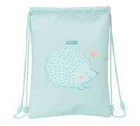 Safta Preescolar Erizo - Mochila Saco Plano Junior, Fácil Limpieza, Mochila, Ideal para Niños de Diferentes Edades, Cómoda y Versátil, Calidad y Resistencia, 26x1x34 cm, Color Azul turquesa