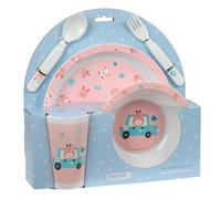 Safta PREESCOLAR JIRAFA - Set de Platos y Cubiertos, Pack, Plato, Cubierto, Bebé, Iniciación, Comida, Cómodo y Versátil, 26x9x26 cm