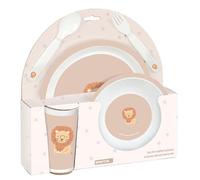 SAFTA PREESCOLAR LEON - Set de Platos y Cubiertos, Pack, Plato, Cubierto, Bebé, Iniciación, Comida, Cómodo y Versátil, 26x9x26 cm