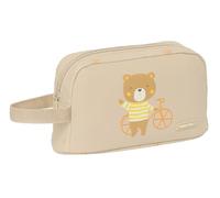 Safta PREESCOLAR OSITO - Porta Desayunos Termo, Tejido Reciclable, Portatodo, Calidad y Máxima Resistencia, Porta Comida, Recreo, 21.5x6.5x12 cm, Color Beige