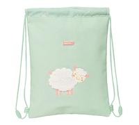 Safta Preescolar Ovejita - Mochila Saco Plano Junior, Fácil Limpieza, Mochila, Ideal para Niños de Diferentes Edades, Cómoda y Versátil, Calidad y Resistencia, 26x1x34 cm, Color Verde