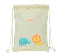 Safta PREESCOLAR SELVA - Mochila Saco Plano Junior, Fácil Limpieza, Mochila, Ideal para Niños de Diferentes Edades, Cómoda y Versátil, Calidad y Resistencia, 26x1x34 cm, Color Blanco Roto
