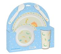 Safta PREESCOLAR SELVA - Set de Platos y Cubiertos, Pack, Plato, Cubierto, Bebé, Iniciación, Comida, Cómodo y Versátil, 26x9x26 cm, Color Blanco Roto