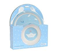 SAFTA Preescolar Ship - Set de Platos y Cubiertos, Pack, Plato, Cubierto, Bebé, Iniciación, Comida, Cómodo y Versátil, Ideal para Niños y Jóvenes, 22.5x5.5x26 cm, Color Azul