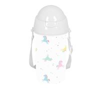 SAFTA PREESCOLAR UNICORNIO - Botella de Apertura Automática, con Pajita, Botella de Agua, Sin BPA, con Bandolera, Cómoda y Ligera, 500 ml, 7.3x19.5 cm