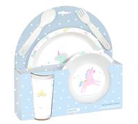 SAFTA PREESCOLAR UNICORNIO - Set de Platos y Cubiertos, Pack, Plato, Cubierto, Bebé, Iniciación, Comida, Cómodo y Versátil, 26x9x26 cm