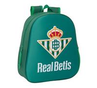 Safta REAL BETIS BALOMPIÉ - Mochila Escolar, con Diseño 3D, Adaptable a Carro, Ideal para Niños de Diferentes Edades, Cómoda y Versátil, Calidad y Resistencia, 27x10x33 cm, Color Verde
