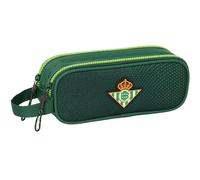 Safta Real Betis BALOMPIÉ - Portatodo Doble Niño, Estuche Infantil, Estuche Niño, Ideal para Niños en Edad Escolar, Cómodo y Versátil, Calidad y Resistencia, 21x6x8 cm, Color Verde