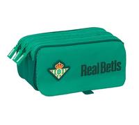 Safta REAL BETIS BALOMPIÉ - Portatodo Triple Big Reciclado, Estuche Infantil, Estuche Niño, Ideal para Niños en Edad Escolar, Cómodo y Versátil, Calidad y Resistencia, 21.5x8x10 cm