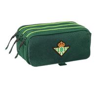 SAFTA Real Betis BALOMPIÉ - Portatodo Triple Big Reciclado, Estuche Infantil, Estuche Niño, Ideal para Niños en Edad Escolar, Cómodo y Versátil, Calidad y Resistencia, 21.5x8x10 cm, Color Verde