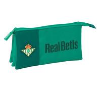 SAFTA Real Betis BALOMPIÉ - Portatodo Triple, Estuche Infantil, Estuche Niño, Ideal para Niños en Edad Escolar, Cómodo y Versátil, Calidad y Resistencia, 22x3x12 cm