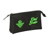 REAL BETIS BALOMPIÉ - Portatodo Triple, Estuche Infantil, Estuche Niño, Ideal para Niños en Edad Escolar, Cómodo y Versátil, Calidad y Resistencia, 22x3x12 cm